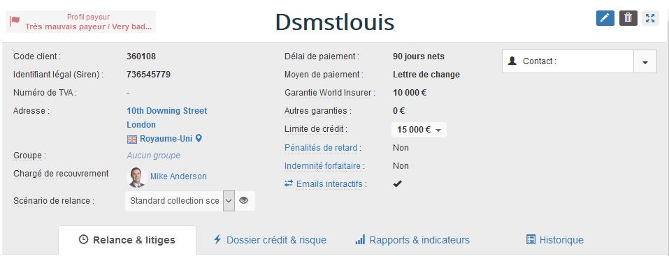 Profil payeur client My DSO