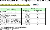 Calcul des dates d\'échéances LME