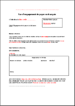 Courrier - email d\'engagement de payer